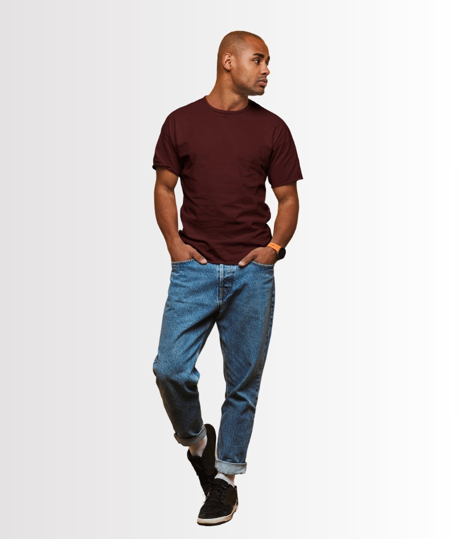 Deep Maroon Cotton T-Shirt