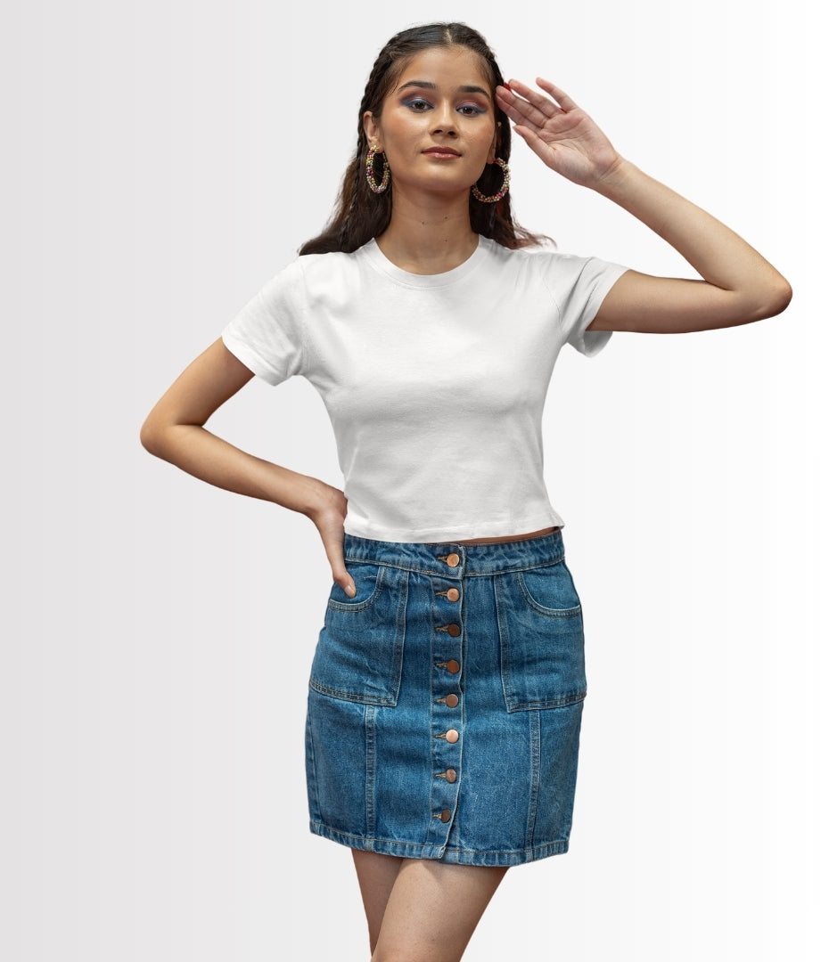 Crystal White Croptop