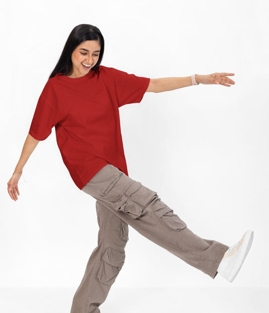 Scarlet Bloom Oversized T-Shirt