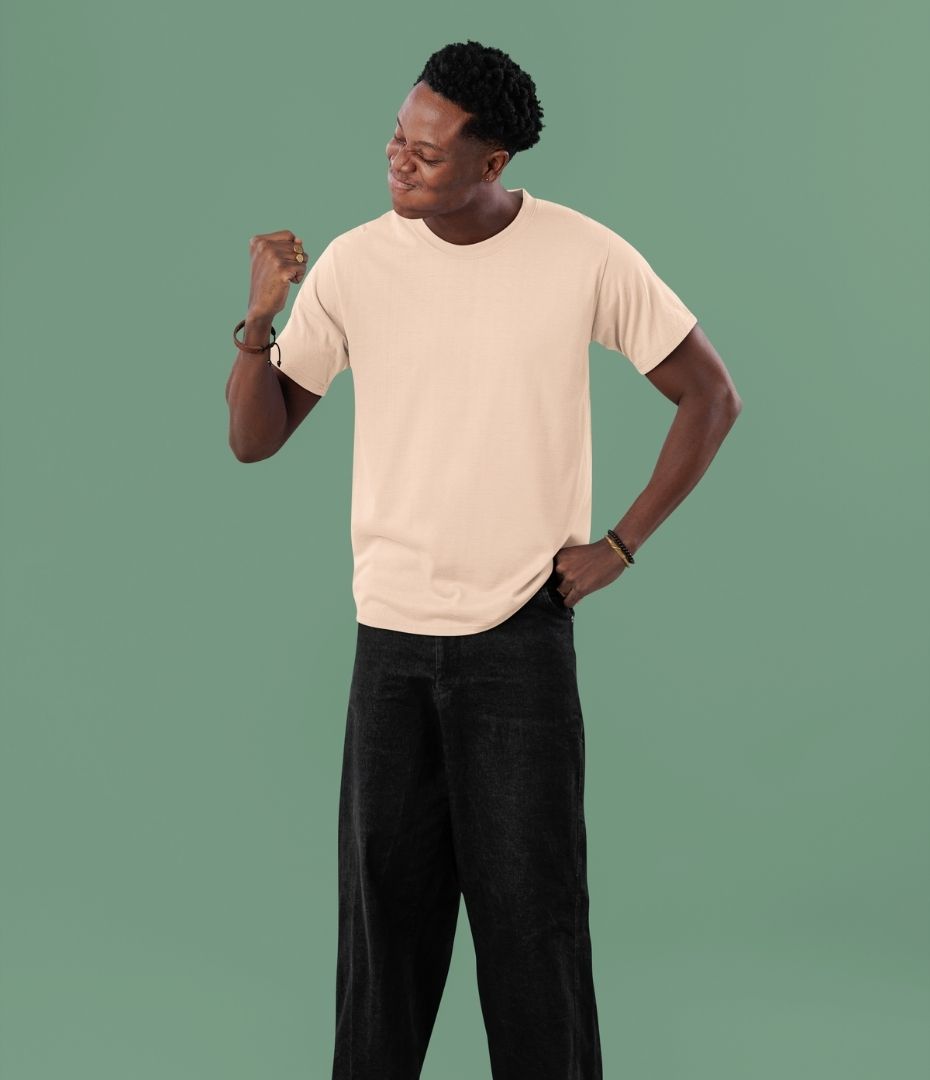 Dusky Apricot Cotton T-Shirt